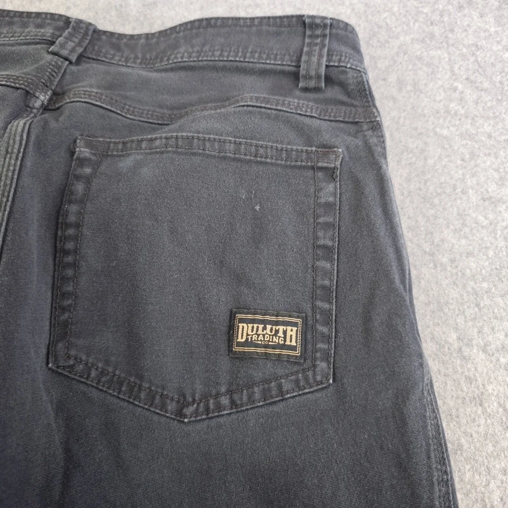 Duluth Flex Fire Hose Pants Mens 30x30 Slim Fit Black Solid Straight Stretch